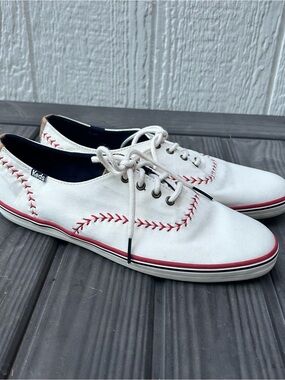Keds Women’s 8.5 Baseball Stitch Canvas Sneakers